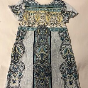 Zara Kids Dress with Blue and Yellow Patterns